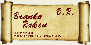Branko Rakin vizit kartica